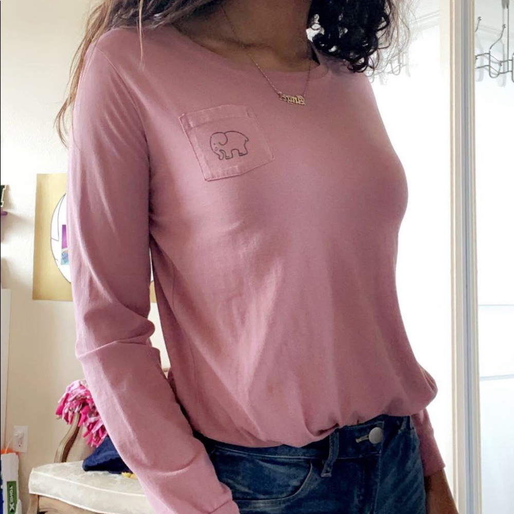 Dusty Rose Long Sleeve T-shirt | Ivory Ella